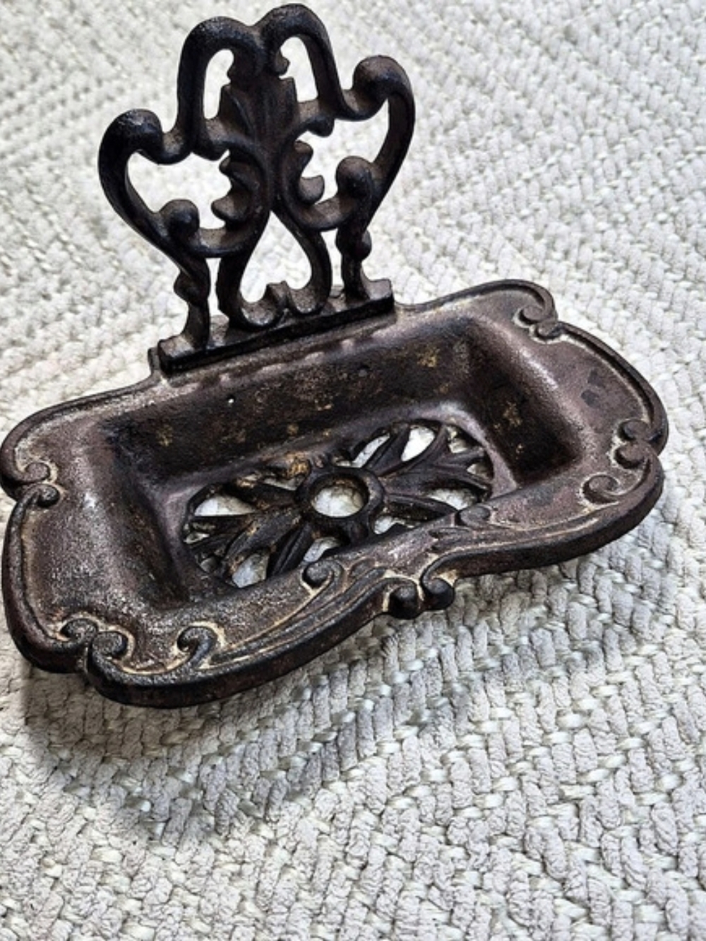 Ornate Brown Geometric Cast Iron Wall Decor